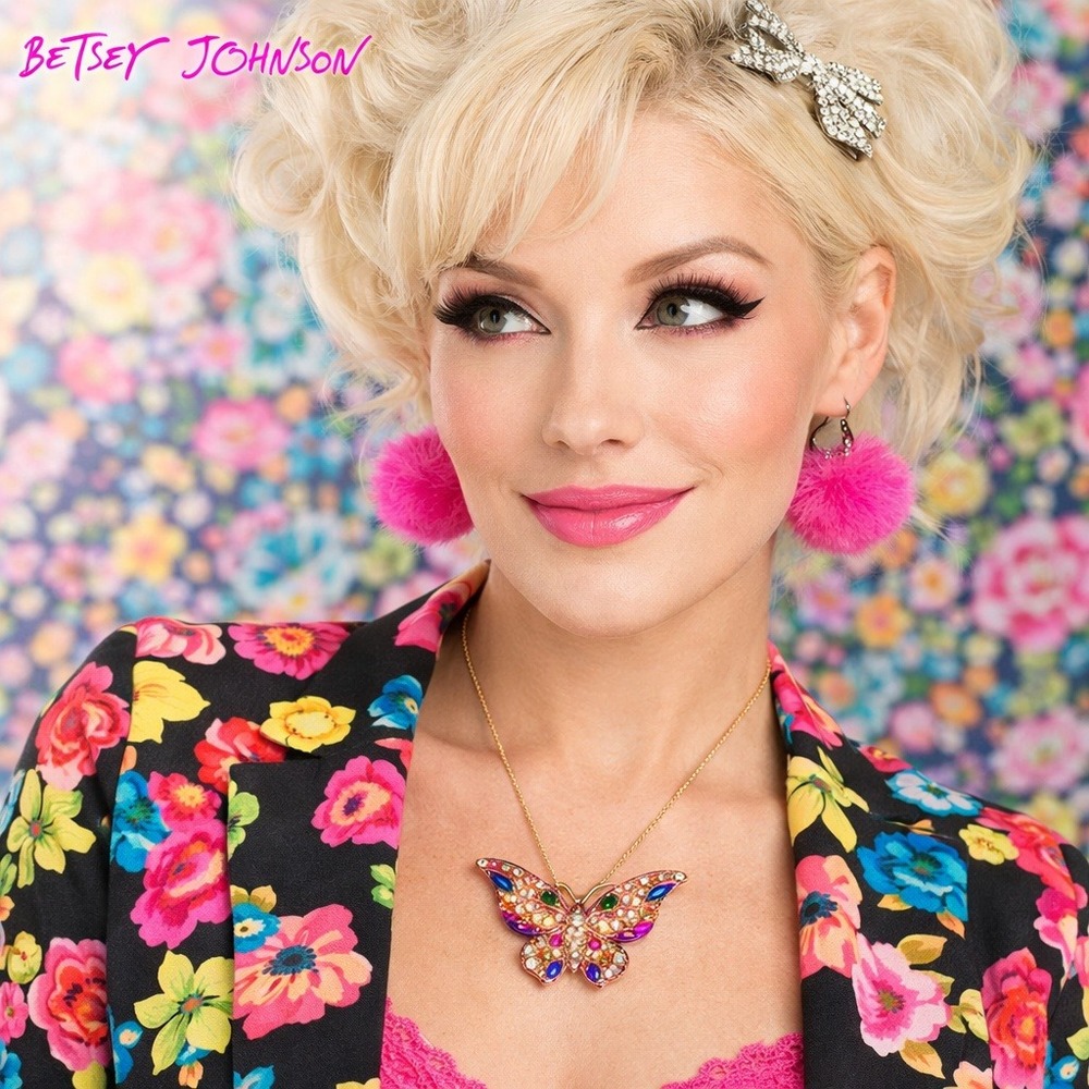 Betsey Johnson Butterfly Pendant‎ Rhinestone Colorful Gold Tone Necklace